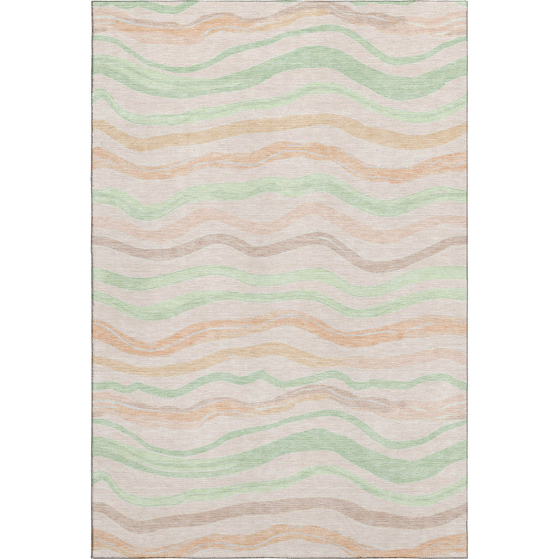 Premium Machine Washable Harjo AMF1581 Stripes Rug, Rectangle 9' x 12'
