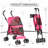 4 Wheel Folding Pet Stroller, Foldable Dog Jogger Stroller with Adjustable Canopy and Mesh Window-106691659