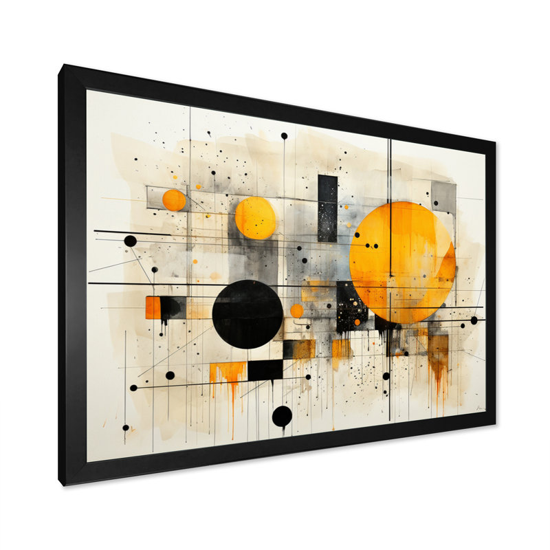 «Geddy Geometric Abstraction III», reproduction sur toile, H 16 po x l 32 po x P 1 po, Cadre photo noir