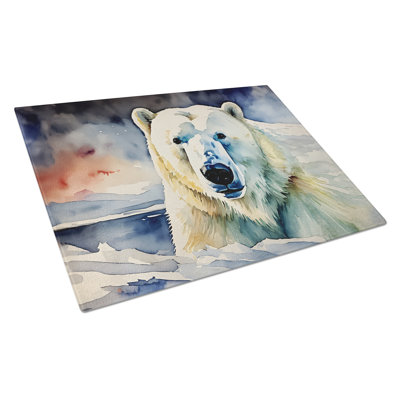 Polar Bear Glass Cutting Board Large