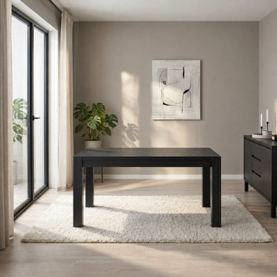 NTC Block 55 Inch Modern Farmhouse Dining Table, Rectangular Dinner Table for Dining Room, Living Room Furniture, Effortless Assembly