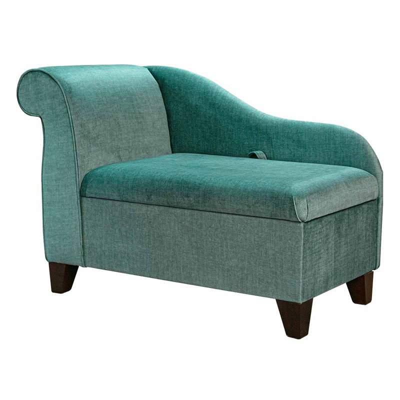 Upholstered Chaise Lounge, Green