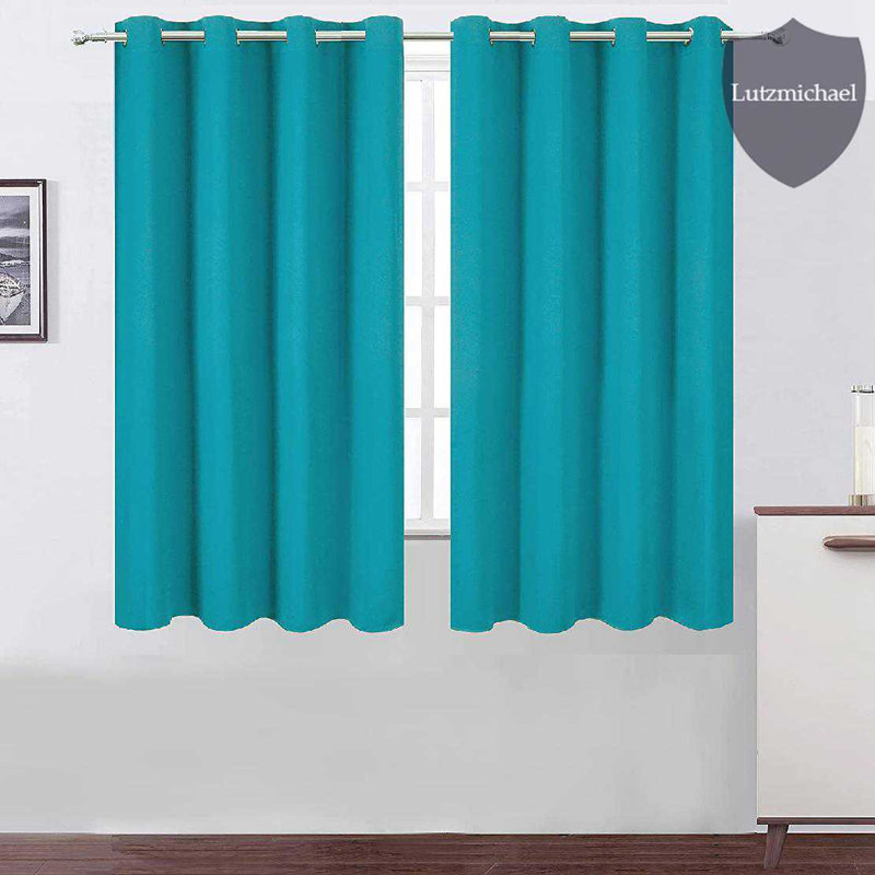 Erfried Blackout Curtain Pair, 52" W x 63" L, Teal