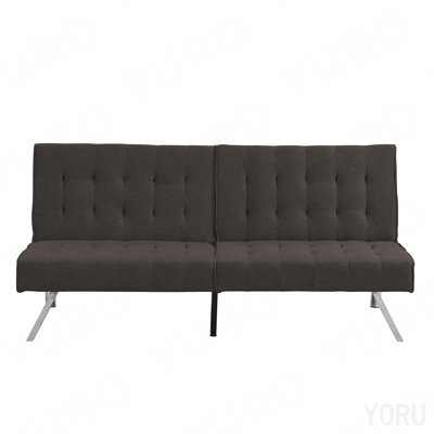 Wood Frame, Stainless Leg, Futon, Sofa Bed Grey
