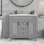 Meuble-lavabo moderne de 36 po avec lavabo supérieur, portes à fermeture douce et tiroirs pour un rangement efficace-537482032