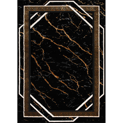 Monaco Series Abrstract Black/Gray/Ivory/Beige Area Rug