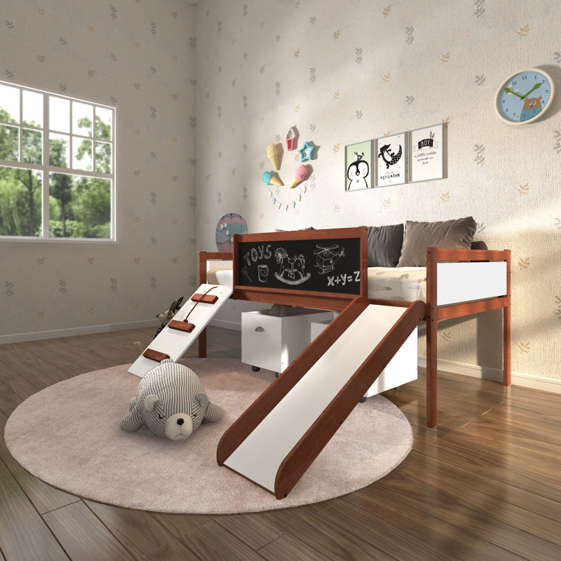 Schlemmer Twin Solid Wood Platform Loft Bed by Zoomie Kids, Espresso/White