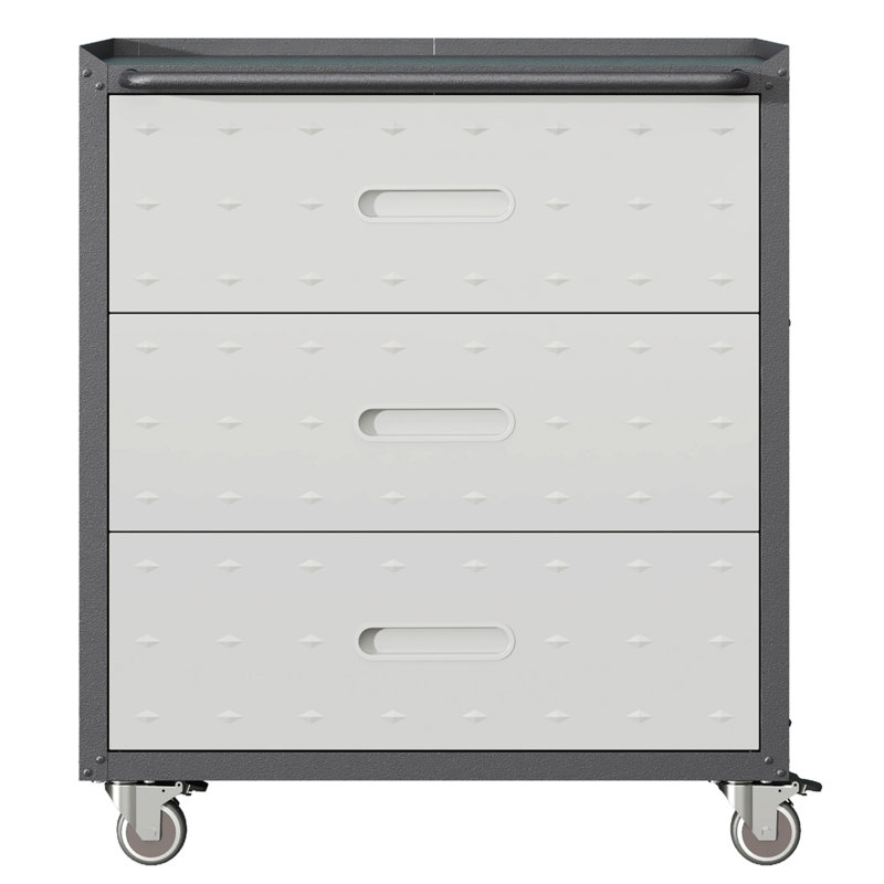 Armoire de rangement en métal avec roulettes, armoire à outils à 3 tiroirs