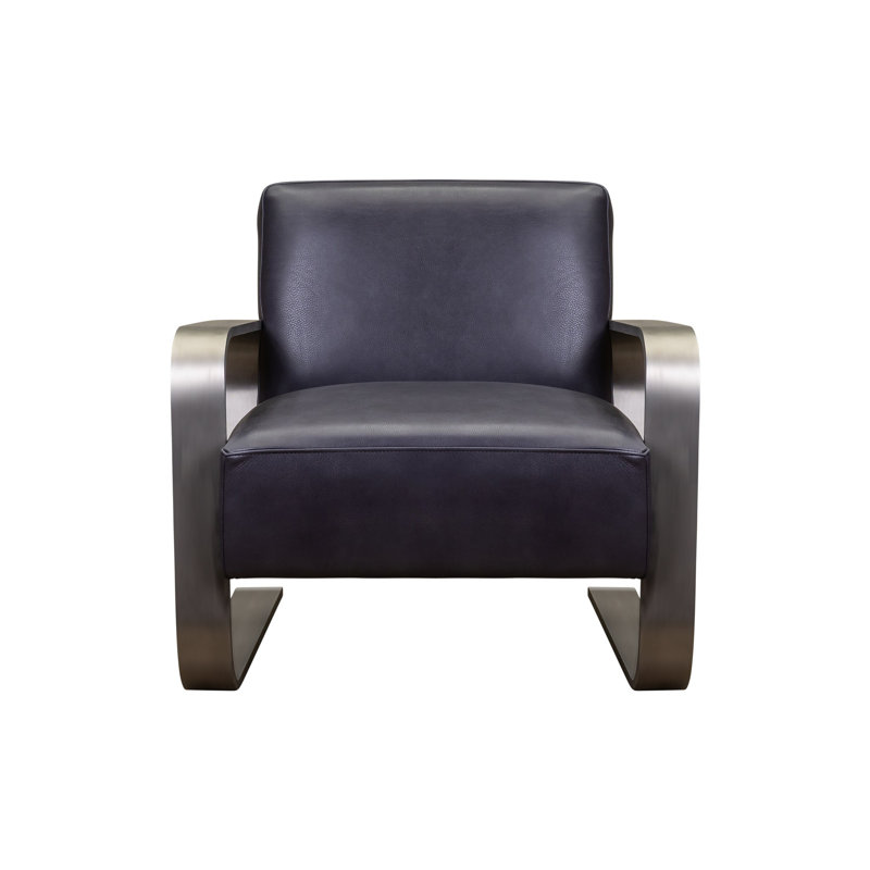 Chaise Shiller en chameau Dilworth, Cuir véritable mer