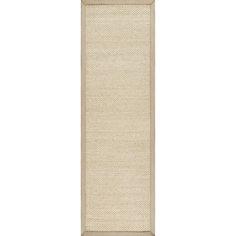 Proper Sisal and Wool Tan Area Rug, Runner 2'6" x 8'