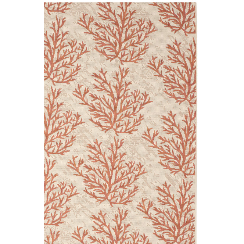Tapis d'intérieur / extérieur à motif floral Plummer Performance, Rectangle 8 pi x 11 pi