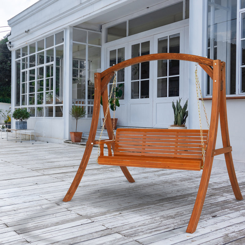 Kupang Solid Wood Porch Swing Stand, Brown