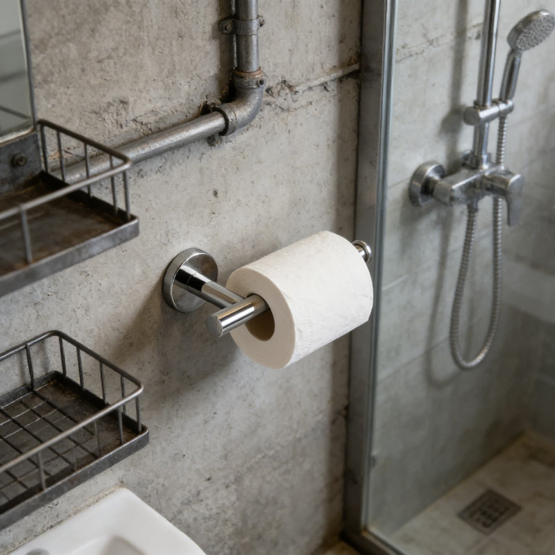 Porte-papier hygiénique mural en acier inoxydable de qualité supérieure, antirouille pour salle de bain et porte-rouleau de cuisine avec poignée verrouillable et fixation universelle
