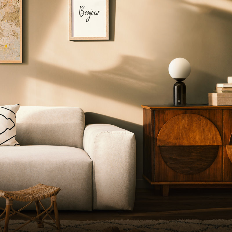 Grande lampe de chevet moderne en marbre et globe givré 15 po Mila, Noir, noir, noir, noir, H 15 po x l 7 po x P 7 po