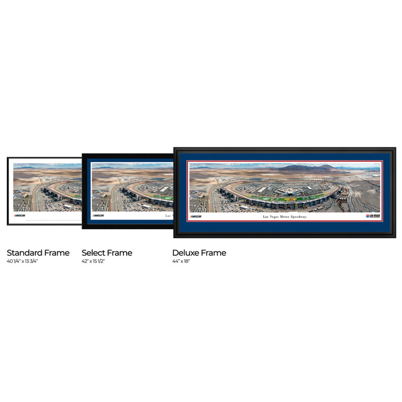 Impression panoramique de Las Vegas Motor Speedway, H 18 po x l 44 po, Cadre noir de luxe