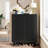 24 Pair Walnut Shoe Storage Cabinet with Louvered Doors-2014249899