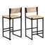 2 tabourets de bar avec corde en papier tissé, base en métal, style moderne, adapté à toutes les occasions, capacité jusqu'à 220 lb, l 14,91 po x H 35,19 po n'importe où,