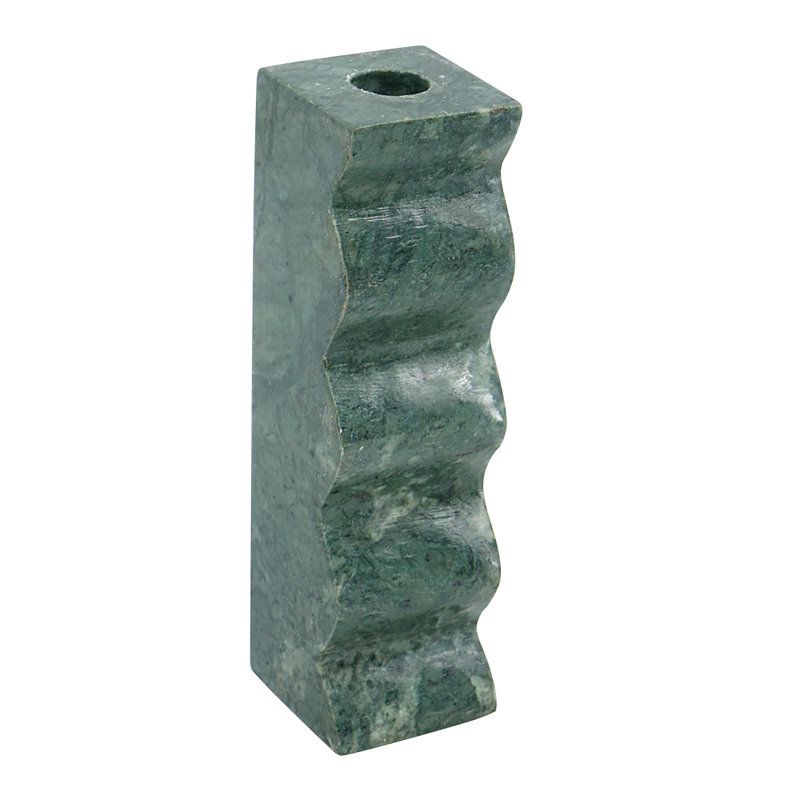 Porte-bougie Marble Taper - 2 x 2 x 7 po - Bleu sarcelle, H 7 po x l 2 po x P 2 po