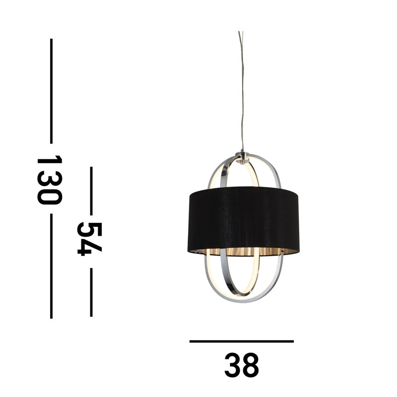 Lombard 1 - Light Chrome LED Drum Pendant