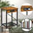 Set of 2 Burnt - colored Side Tables with Extended Power Strip and 3 USB Ports