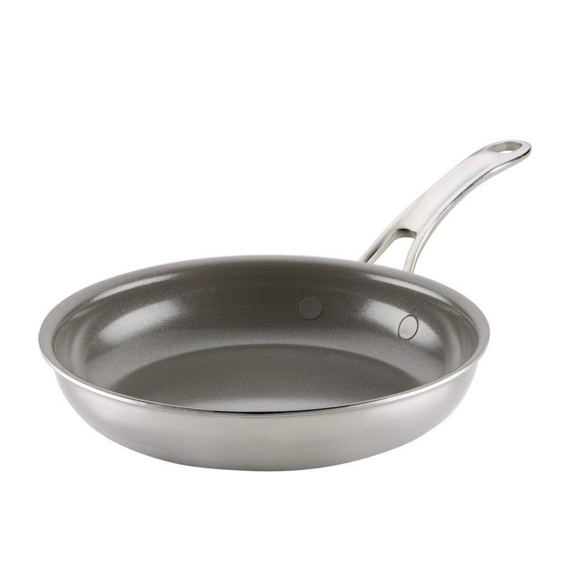 Anolon EverLast Clad Ceramic Stainless Steel Frying Pan, 8.5-Inch, Silver