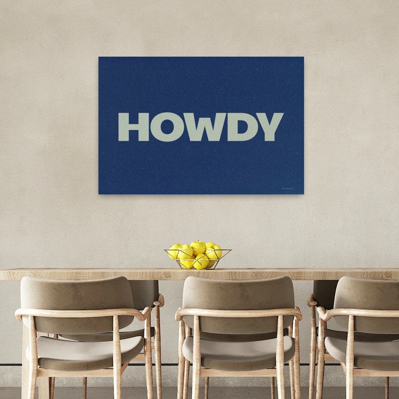 Howdy Contemporary Modern Rustic Wall Art, 24" H x 36" W