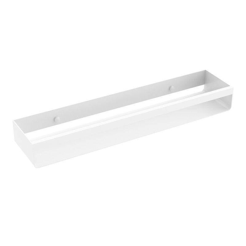 Wall Wall-Mounted Shelf - Matte White, Premium Brass Construction, Installation Hardware Included, Matte White