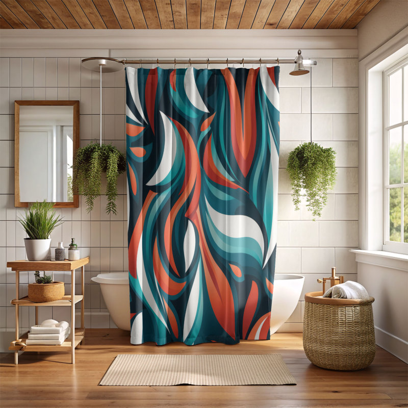Varied Designs - Rideau de douche Premium, H 74 po x l 71 po
