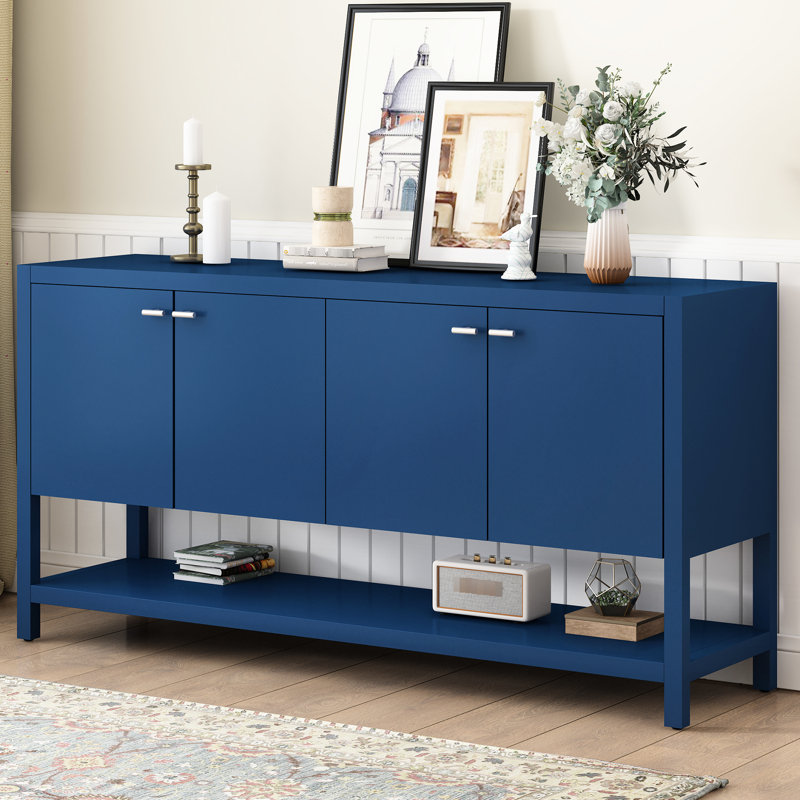 Console de rangement pratique pour le vestibule avec tablette ouverte et tablettes réglables modernes aux couleurs élégantes
