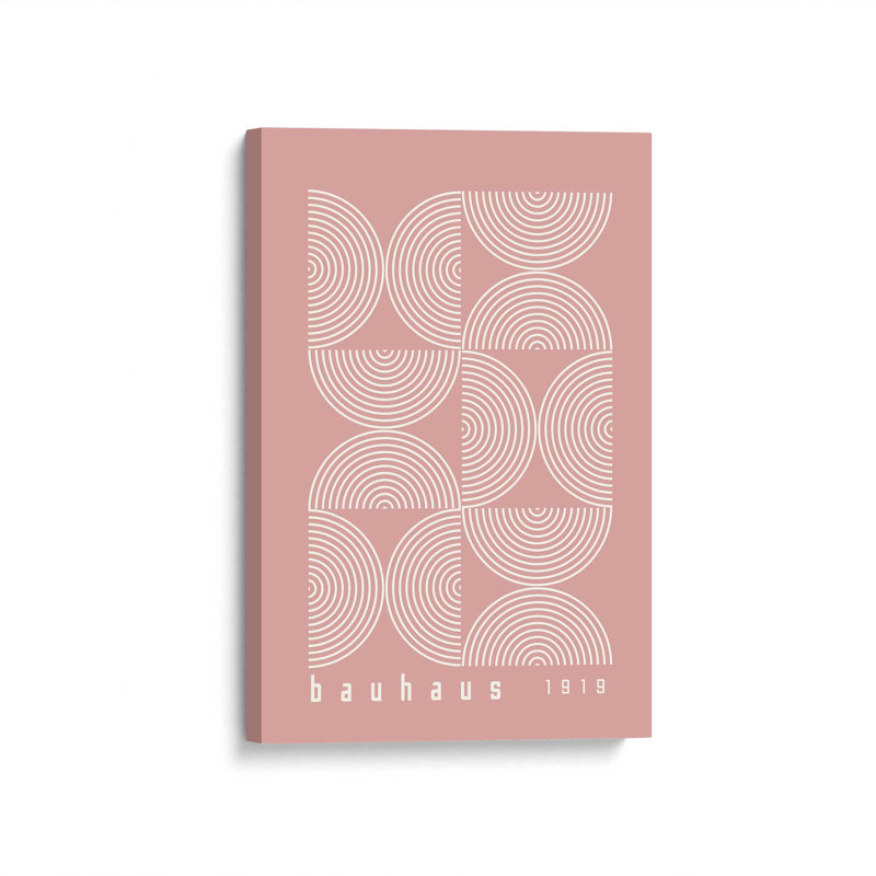 Bauhaus Flow, Rose, Toile tendue, H 18 po x l 12 po