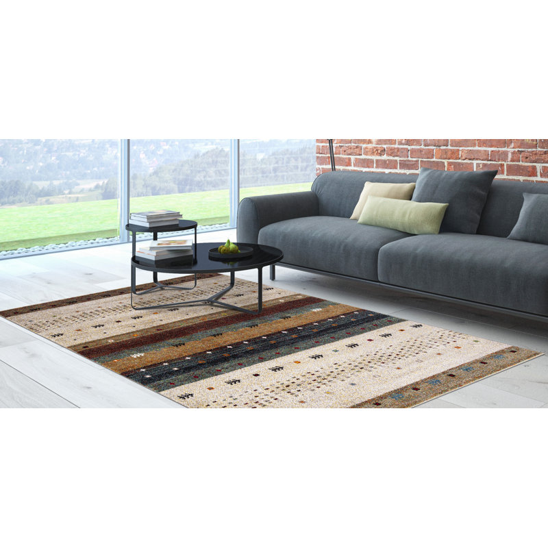 Aria-Jai Geometric Beige Area Rug, Rectangle 2'7" x 5'