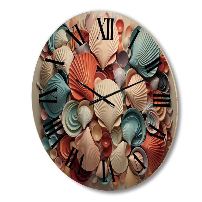 Horloge murale en bois massif Mathura, Grand