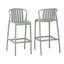 Ensemble de 2 tabourets d'extérieur toutes saisons de 29,5 pouces de hauteur avec dossier à lattes perforé et siège ergonomique profilé pour une utilisation sur un îlot de patio.-1660599750