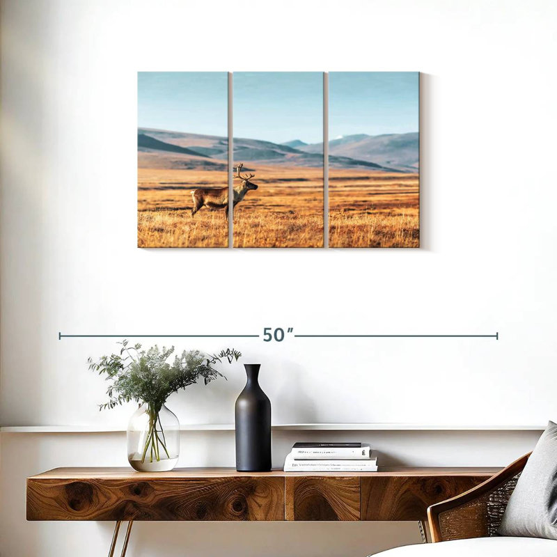 Brampt Lonely Reindeer In Tundra, 20" H x 33" W