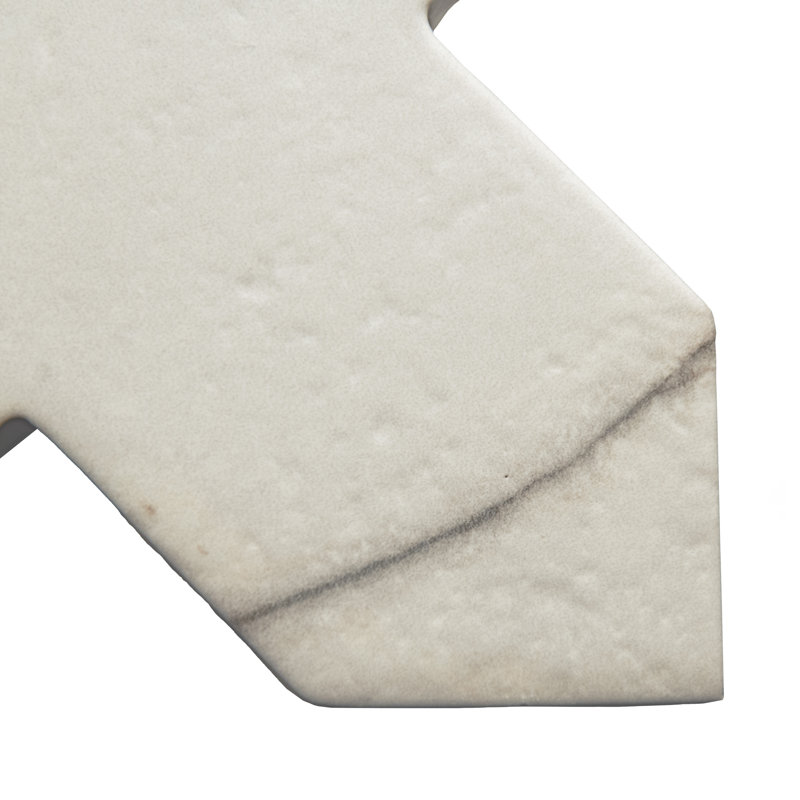 Istanbul Squire Shield With Cross 6 In. X 8-3/8 In. Porcelain Floor And Wall Tile Kit, White/Black