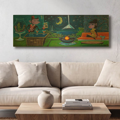 «Tang Time» par Beatnik, art mural en métal doré, 36 po x 12 po