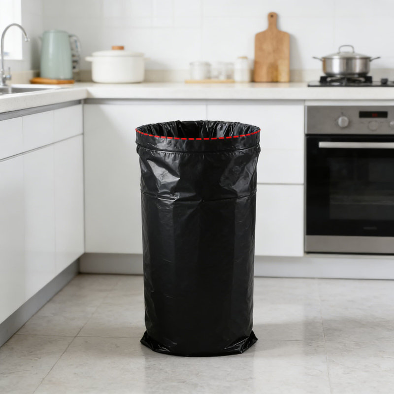 Sacs à ordures robustes de 45 gallons, sacs à ordures polyvalents résistants à la déchirure pour une utilisation intérieure et extérieure, conception à embouchure plate, noir non parfumé