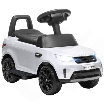 Qaba Land Rover Licensed 6V Ride on Push Car, 2 in 1 Sliding Car, Battery Powered Electric Car for  with Headlights Music Horn for 18-60 Months, White