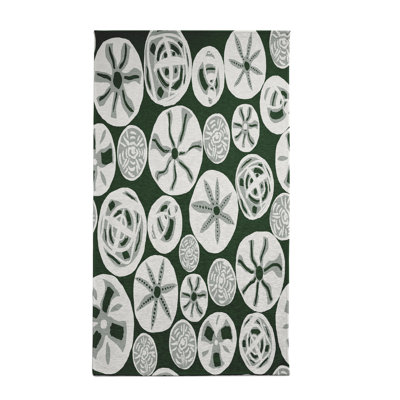 Vert foncé/Ivoire Tapis décoratif abstraits alcesta