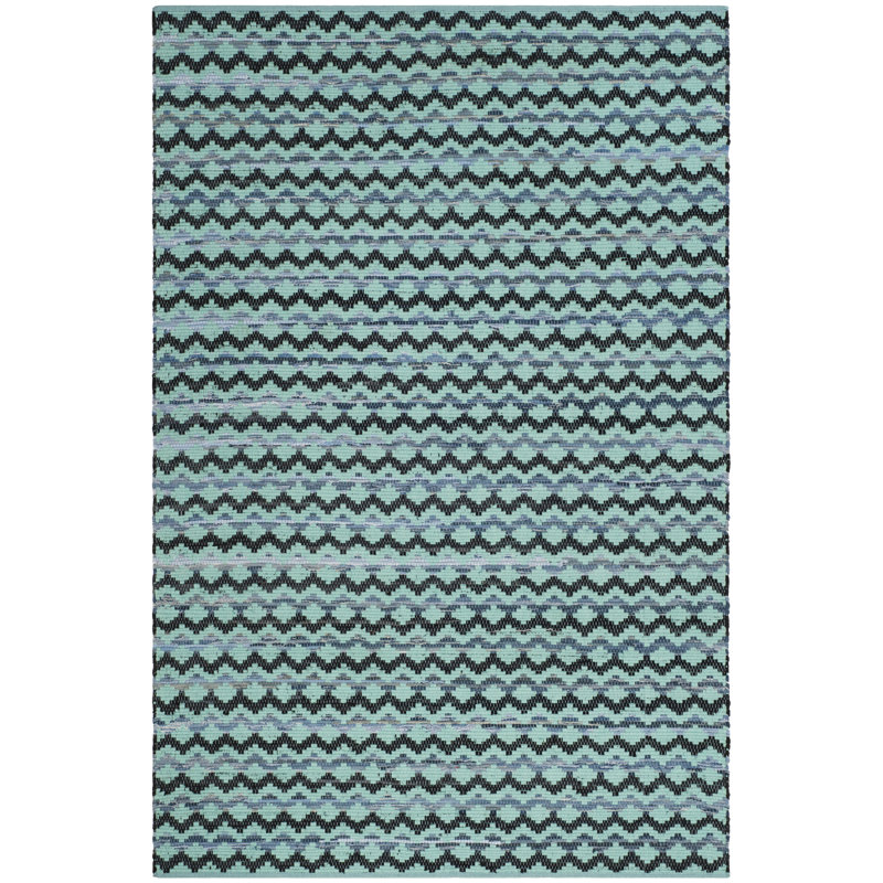 Annia Hand Woven Cotton Geometric Rug, Rectangle 5' x 8'