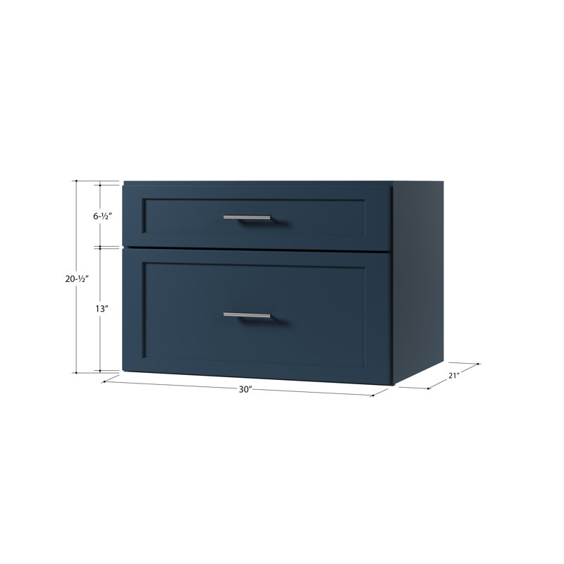 Meuble-lavabo mural simple flottant 30 po Disar, Bleu