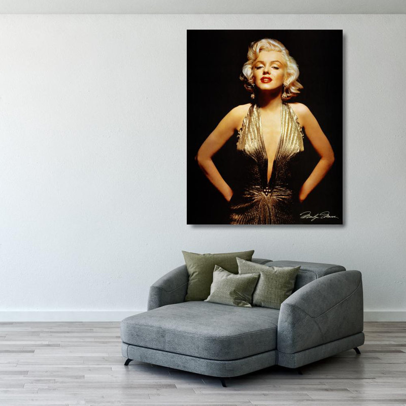 Marilyn Monroe (Gold), 35" H x 28" W