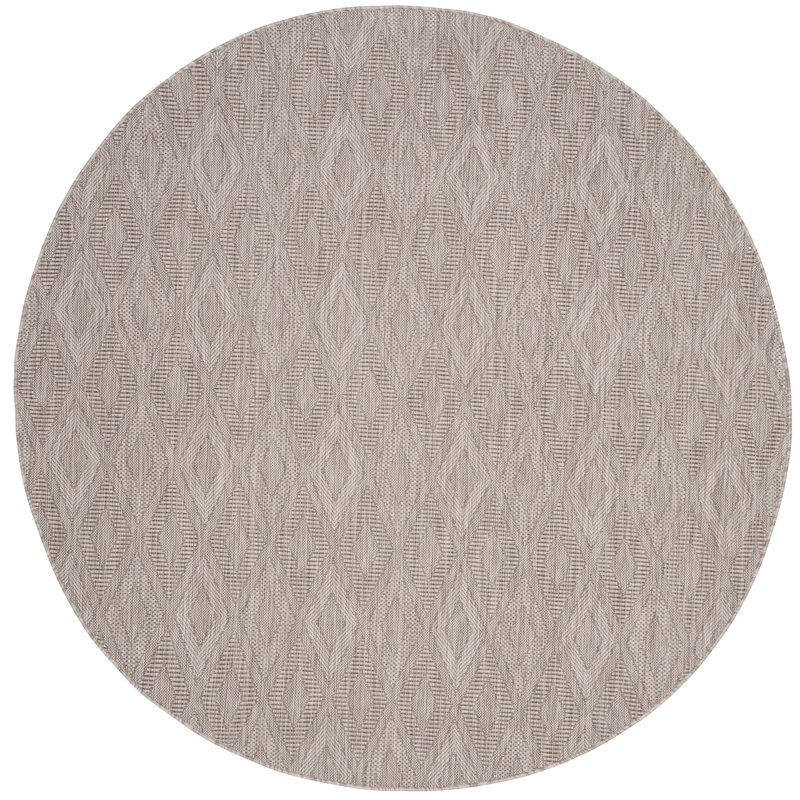 Tapis intérieur / extérieur beige Davy, Rond 5 pi 3 po