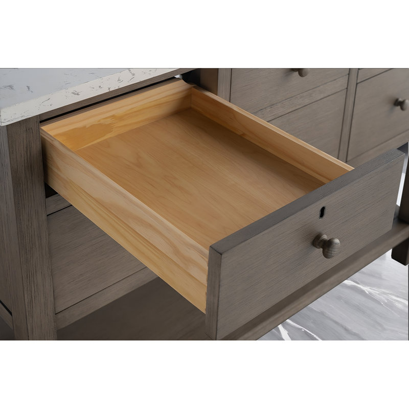 Lunnete 48'' Free Standing Single Bathroom Vanity with Ceramic Top