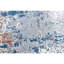 Tapis bleu / gris / ivoire de haute qualité noué à la main-69961895