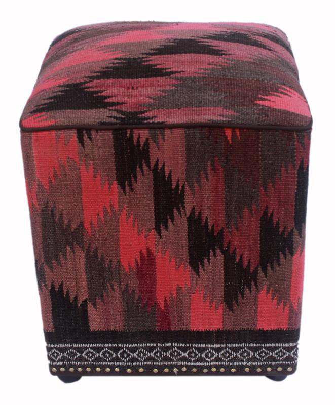 Repose-pieds à cubes kilim Braziel