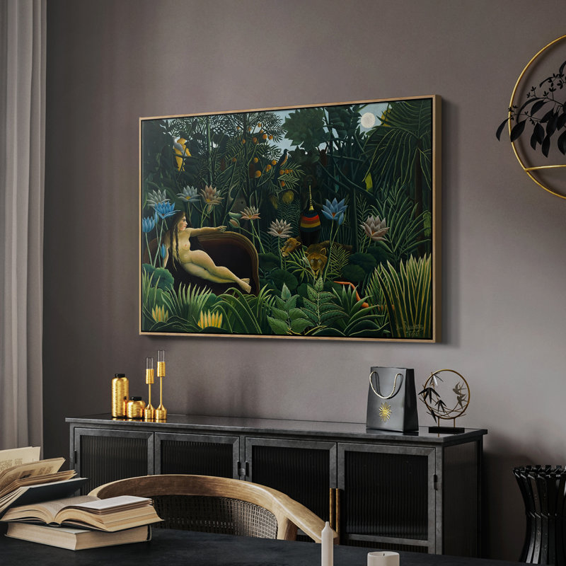 Le rêve (Le Rêve), 1910 - Henri Rousseau, toile tendue avec châssis, 26 x 40, Naturel