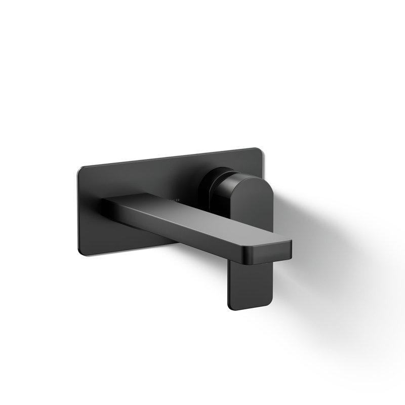 Parallel Wall-Mount Single-Handle Bathroom Sink Faucet, Matte Black