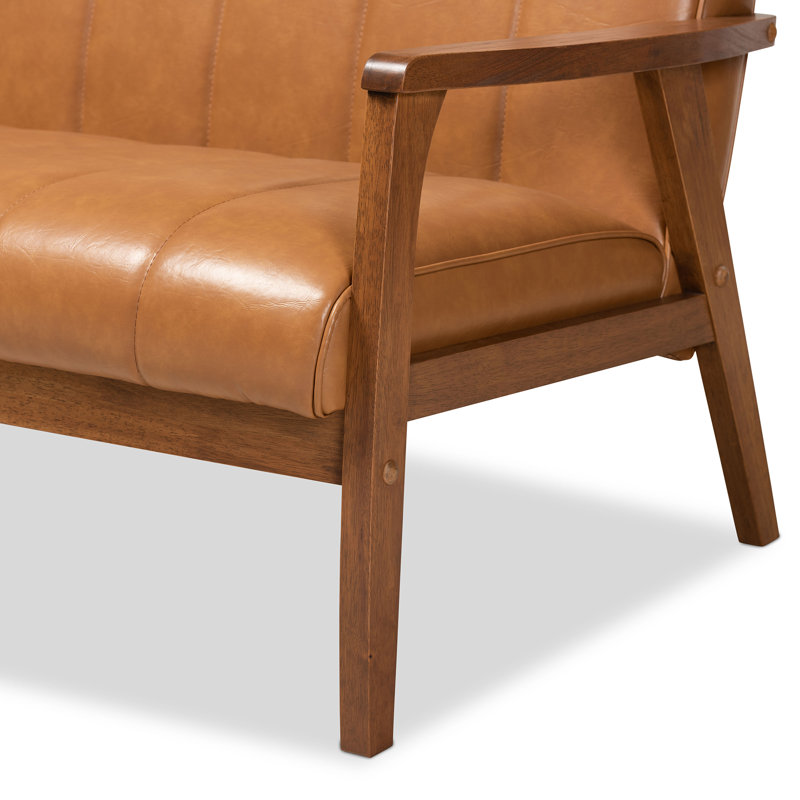 Charda Faux Leather 45.1'' Reception Loveseat