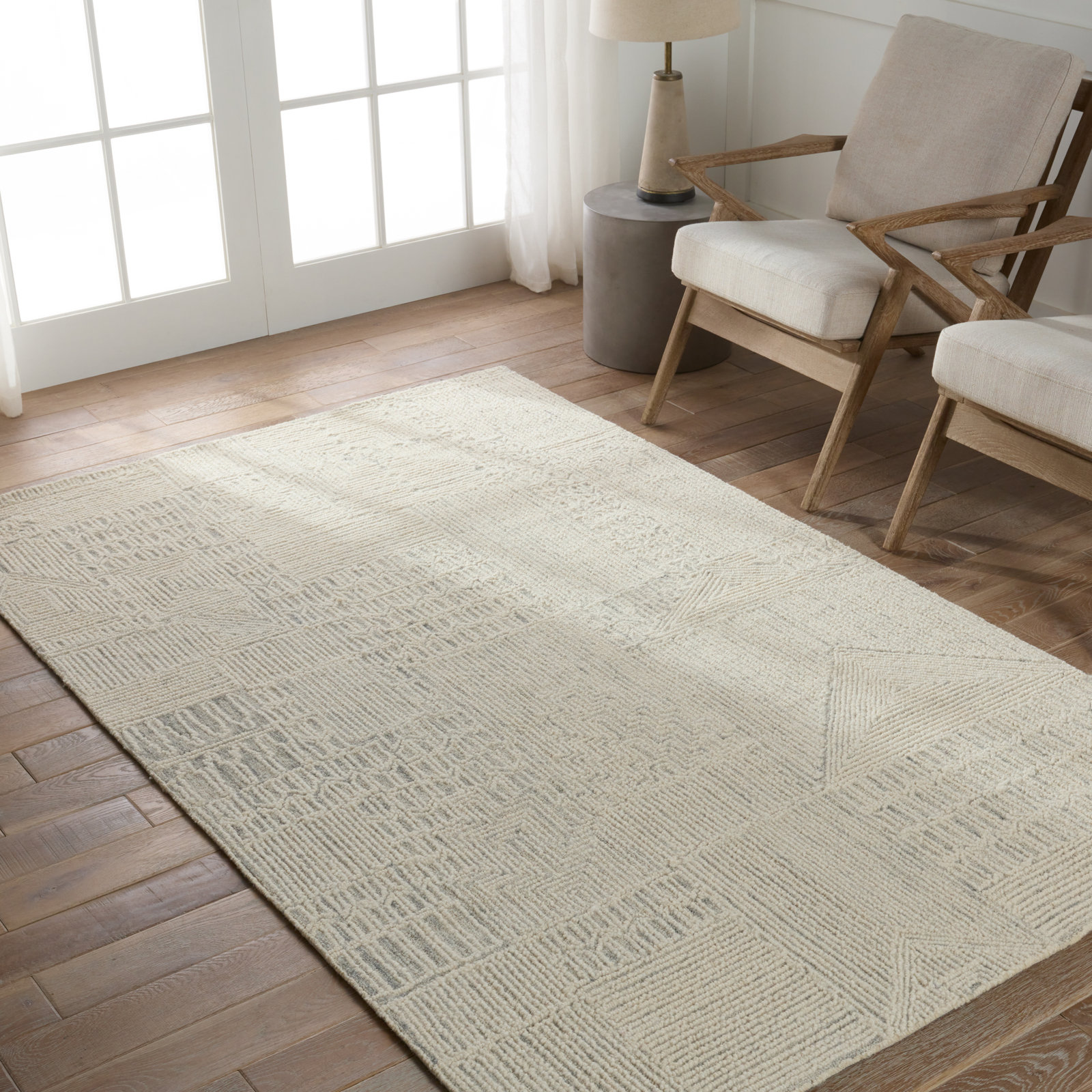 Alexei Cream Light Gray Hand-Tufted Rug, Rectangle 10' x 14'